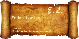 Ender Larion névjegykártya